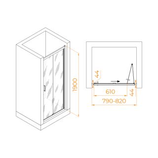 Душевая дверь RGW PA-21 06082108-11 80см хром